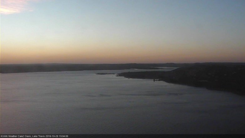 Lake Travis webcam, October 20, 2016 6:15 PM CT