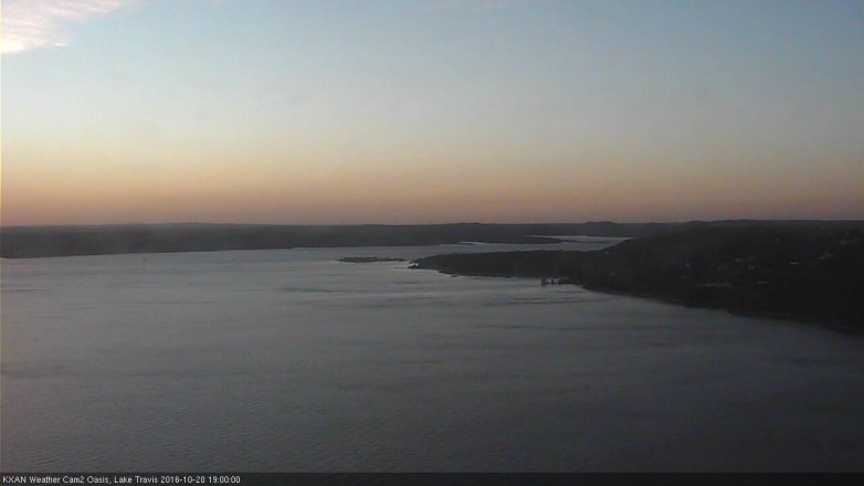 Lake Travis webcam, October 20, 2016 6:25 PM CT