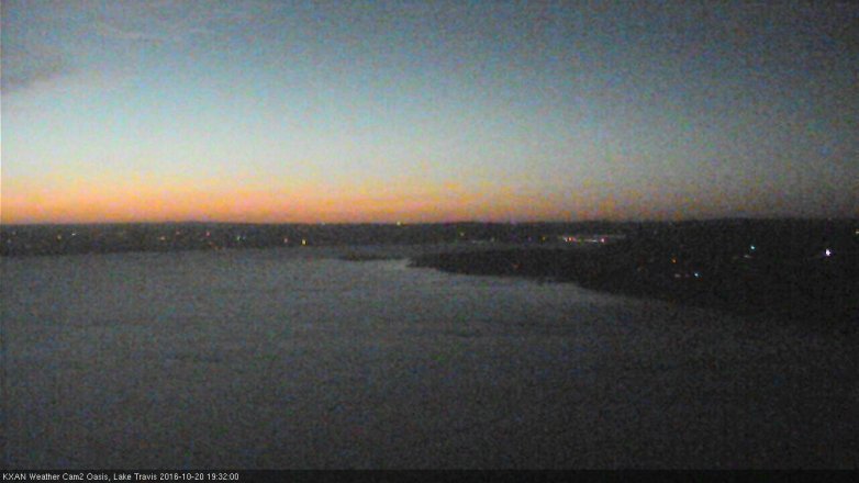 Lake Travis webcam, October 20, 2016 6:35 PM CT