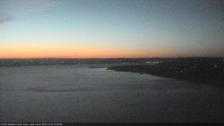 Lake Travis webcam, October 20, 2016 6:50 PM CT