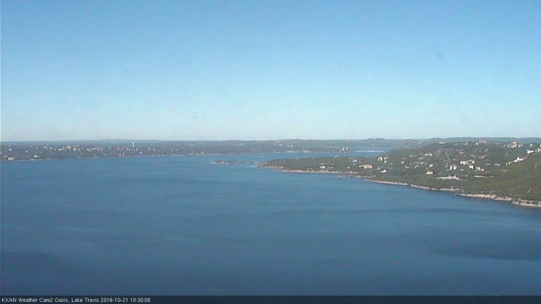 Lake Travis webcam, October 21, 2016 9:55 AM CT