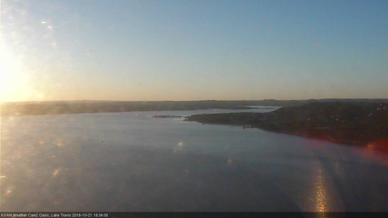 Lake Travis webcam, October 21, 2016 5:55 PM CT