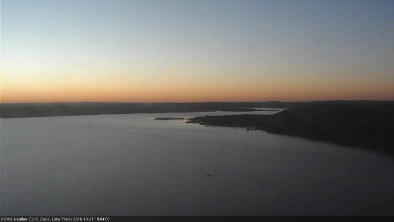 Lake Travis webcam, October 21, 2016 6:35 PM CT