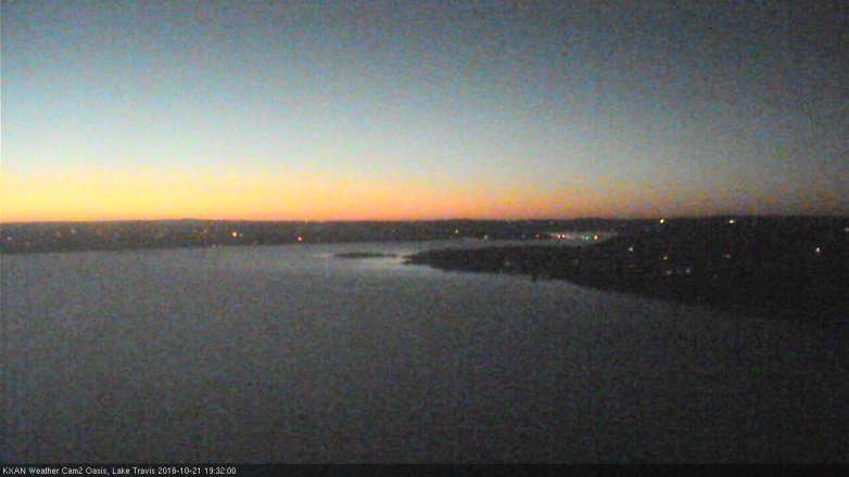 Lake Travis webcam, October 21, 2016 6:45 PM CT