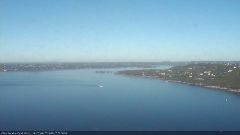 Lake Travis webcam, October 22, 2016 9:00 AM CT