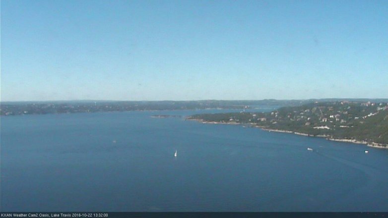 Lake Travis webcam, October 22, 2016 1:00 PM CT
