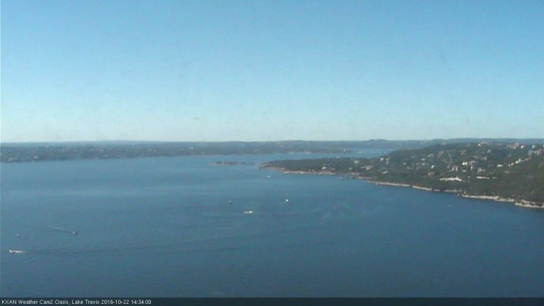 Lake Travis webcam, October 22, 2016 1:45 PM CT