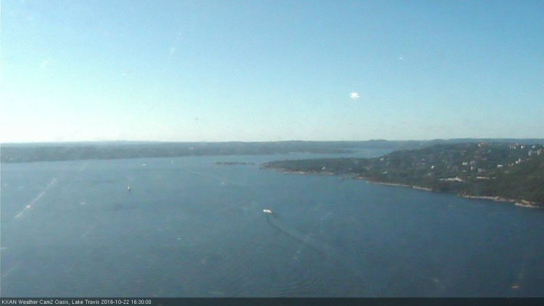 Lake Travis webcam, October 22, 2016 3:55 PM CT