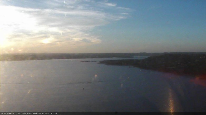 Lake Travis webcam, October 22, 2016 5:45 PM CT