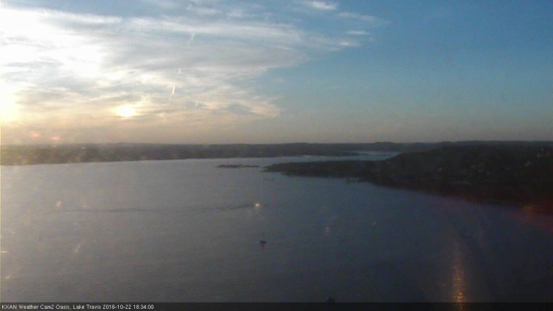 Lake Travis webcam, October 22, 2016 5:55 PM CT