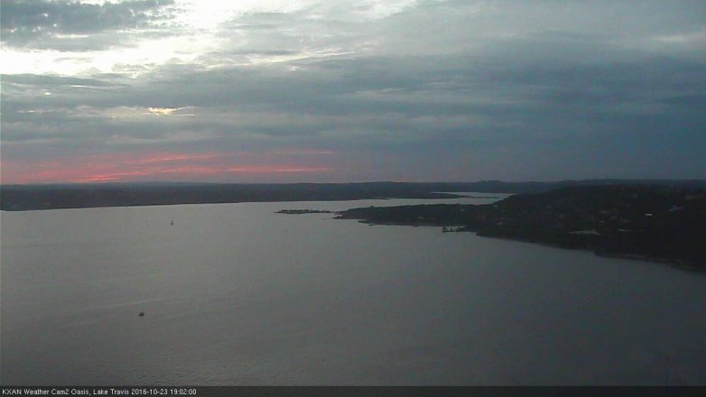 Lake Travis webcam, October 23, 2016 6:05 PM CT