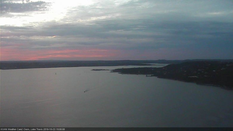 Lake Travis webcam, October 23, 2016 6:20 PM CT