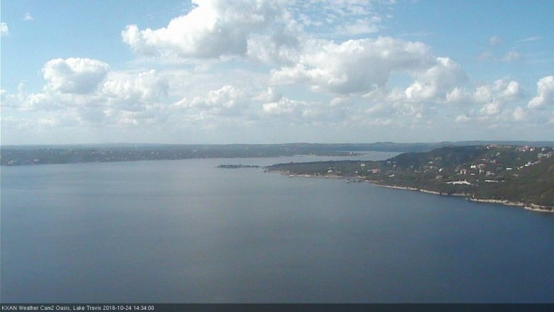 Lake Travis webcam, October 24, 2016 1:55 PM CT