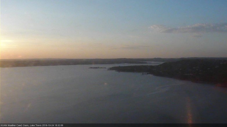 Lake Travis webcam, October 24, 2016 5:55 PM CT