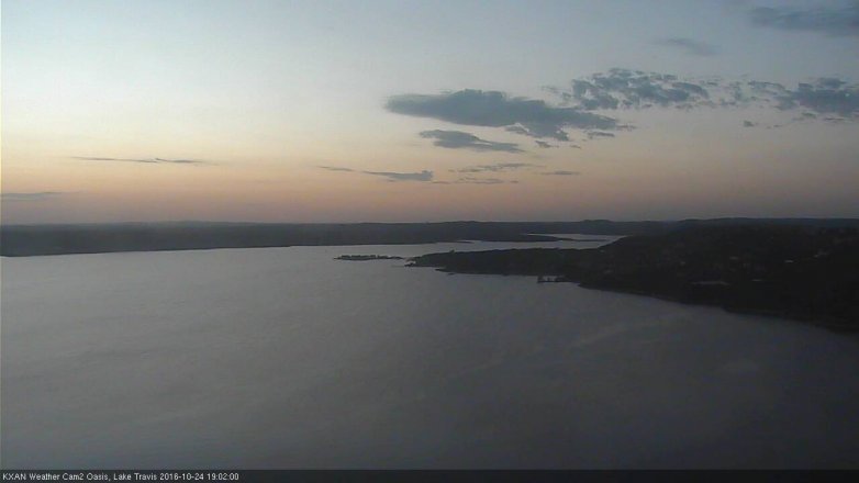 Lake Travis webcam, October 24, 2016 6:25 PM CT