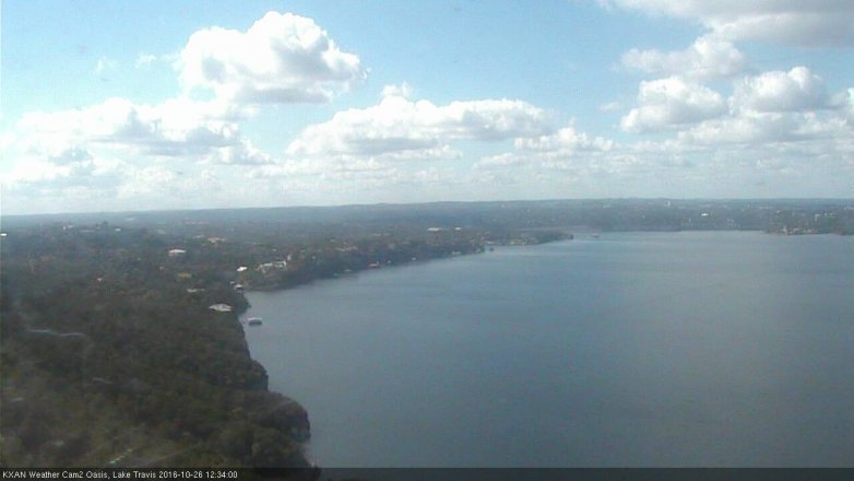 Lake Travis webcam, October 26, 2016 11:45 AM CT
