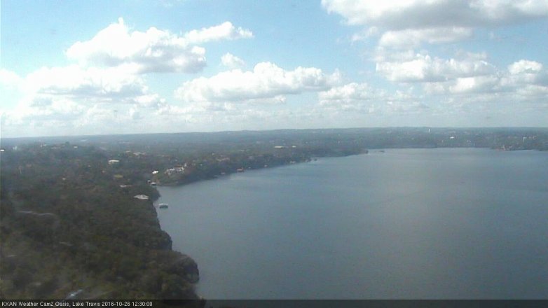 Lake Travis webcam, October 26, 2016 12:00 PM CT