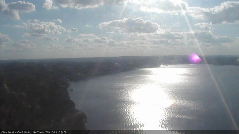 Lake Travis webcam, October 26, 2016 3:40 PM CT