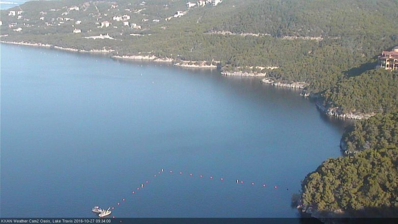 Lake Travis webcam, October 27, 2016 9:00 AM CT