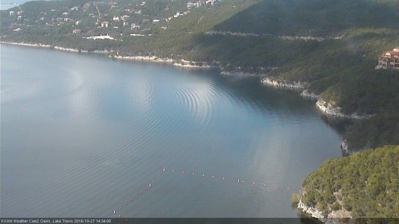 Lake Travis webcam, October 27, 2016 1:55 PM CT