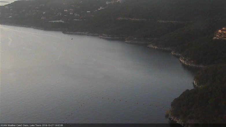 Lake Travis webcam, October 27, 2016 6:15 PM CT