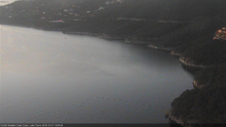 Lake Travis webcam, October 27, 2016 6:25 PM CT