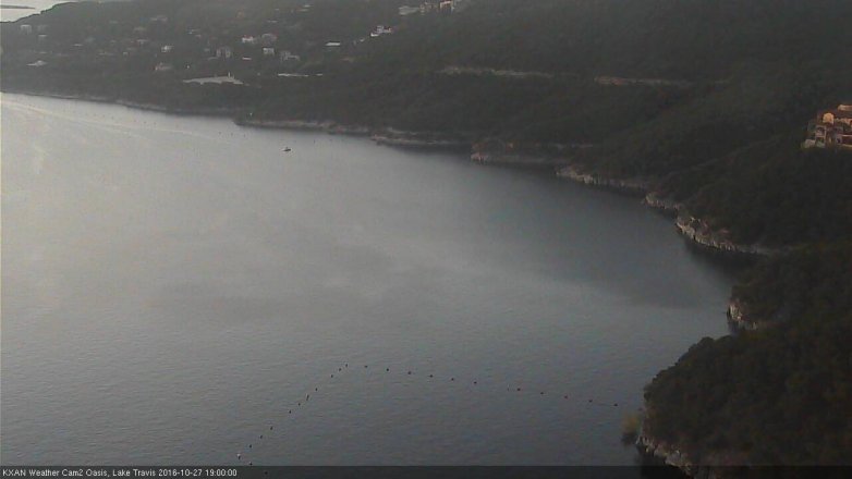 Lake Travis webcam, October 27, 2016 6:30 PM CT