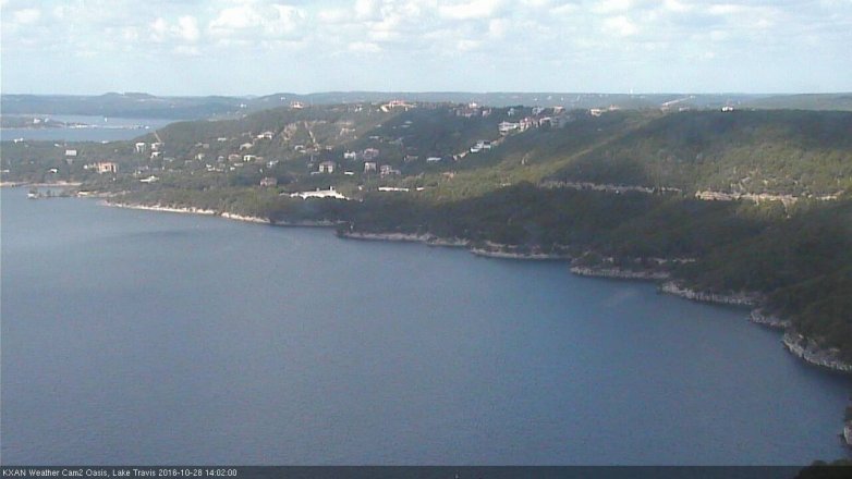 Lake Travis webcam, October 28, 2016 1:15 PM CT