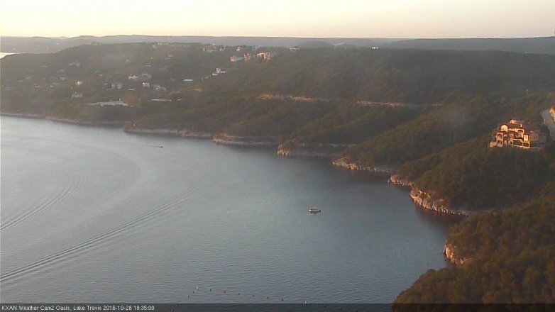 Lake Travis webcam, October 28, 2016 6:05 PM CT