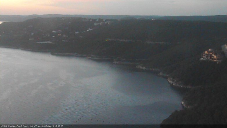 Lake Travis webcam, October 28, 2016 6:15 PM CT