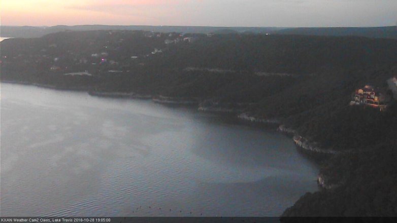 Lake Travis webcam, October 28, 2016 6:30 PM CT