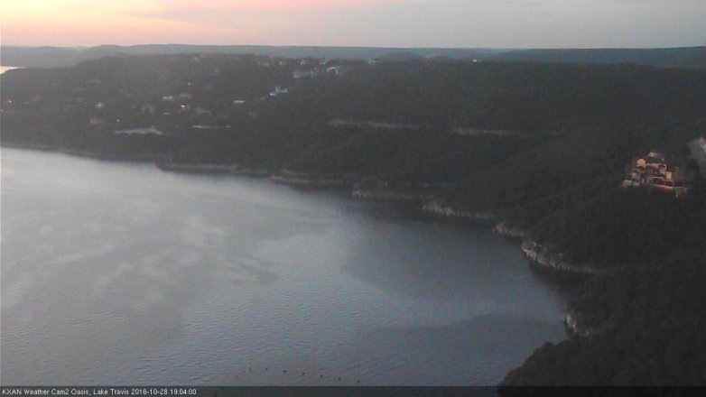 Lake Travis webcam, October 28, 2016 6:35 PM CT