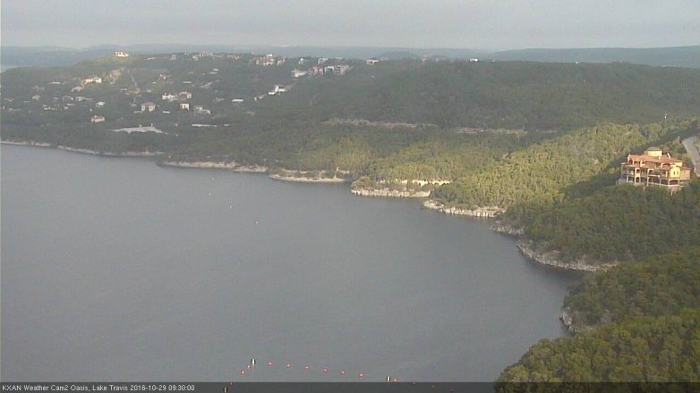 Lake Travis webcam, October 29, 2016 9:00 AM CT