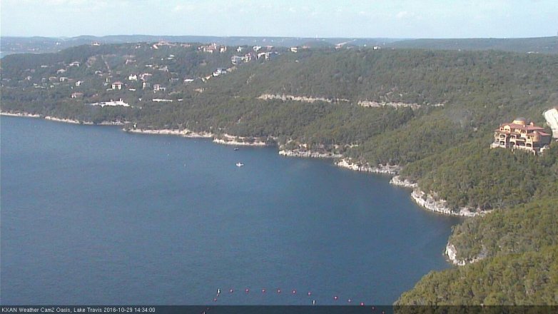 Lake Travis webcam, October 29, 2016 1:40 PM CT