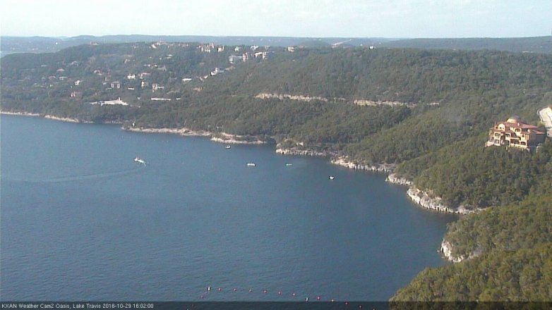 Lake Travis webcam, October 29, 2016 3:10 PM CT
