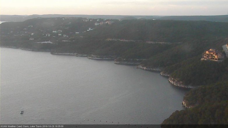 Lake Travis webcam, October 29, 2016 6:05 PM CT