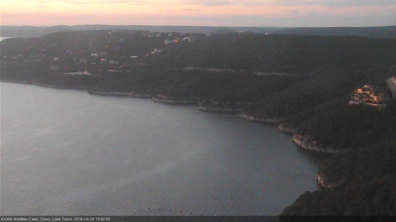 Lake Travis webcam, October 29, 2016 6:30 PM CT