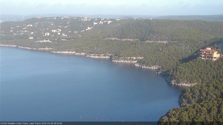 Lake Travis webcam, October 30, 2016 9:00 AM CT