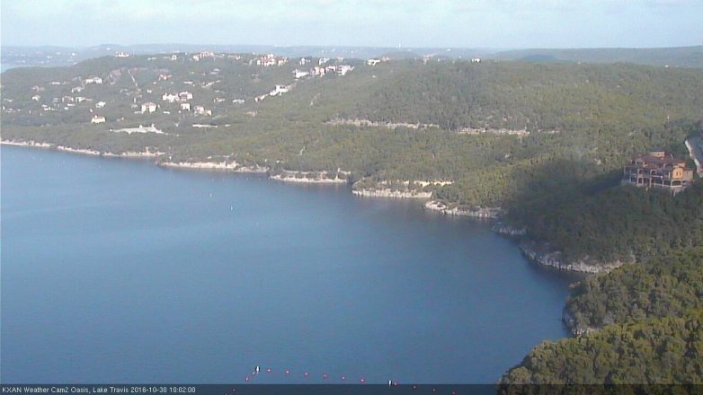 Lake Travis webcam, October 30, 2016 9:05 AM CT
