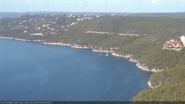 Lake Travis webcam, October 30, 2016 12:15 PM CT