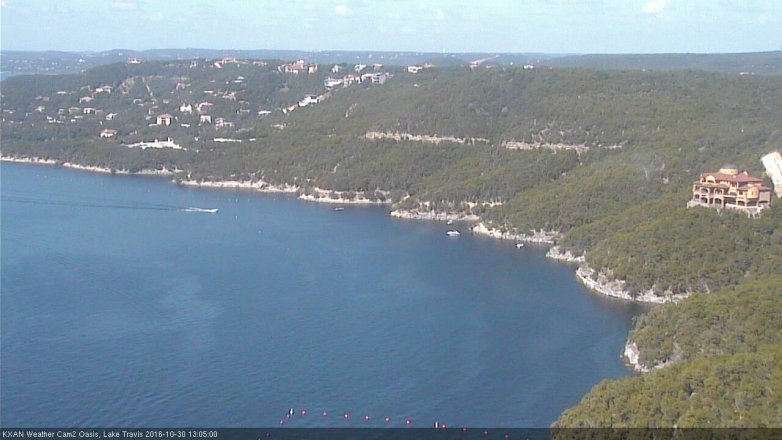 Lake Travis webcam, October 30, 2016 12:25 PM CT