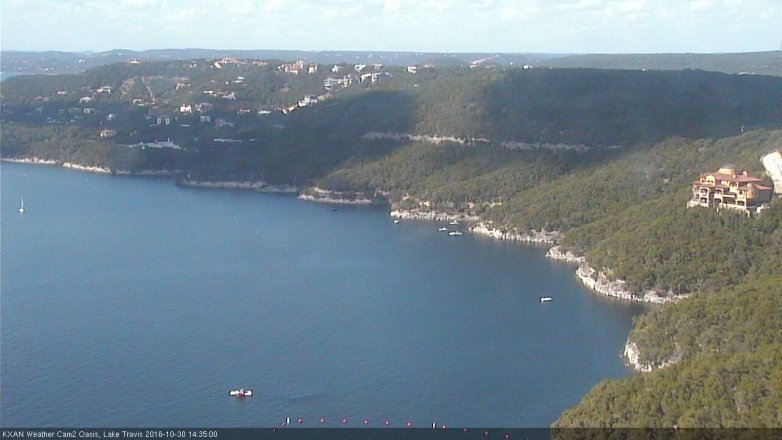Lake Travis webcam, October 30, 2016 1:45 PM CT