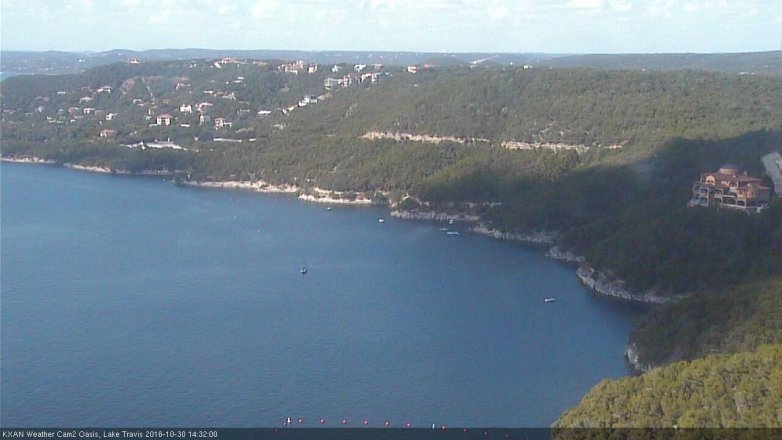 Lake Travis webcam, October 30, 2016 1:55 PM CT