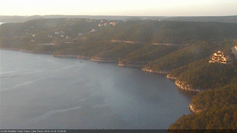Lake Travis webcam, October 30, 2016 5:45 PM CT