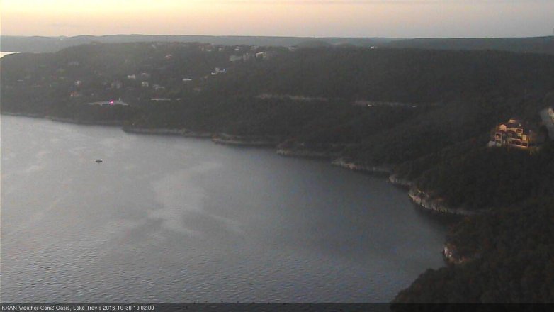 Lake Travis webcam, October 30, 2016 6:20 PM CT