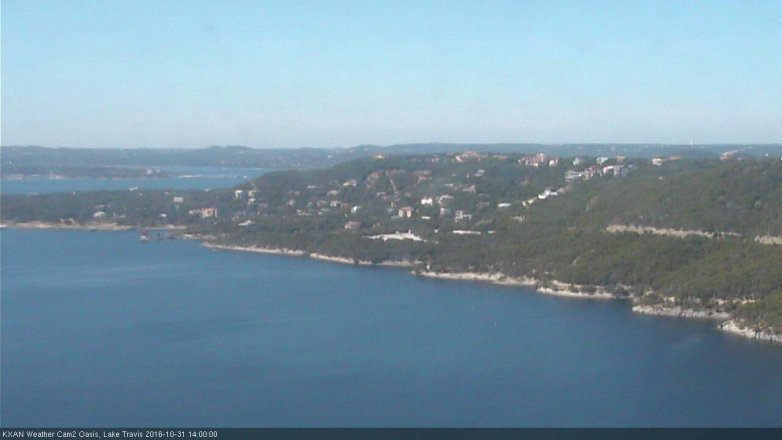 Lake Travis webcam, October 31, 2016 1:15 PM CT