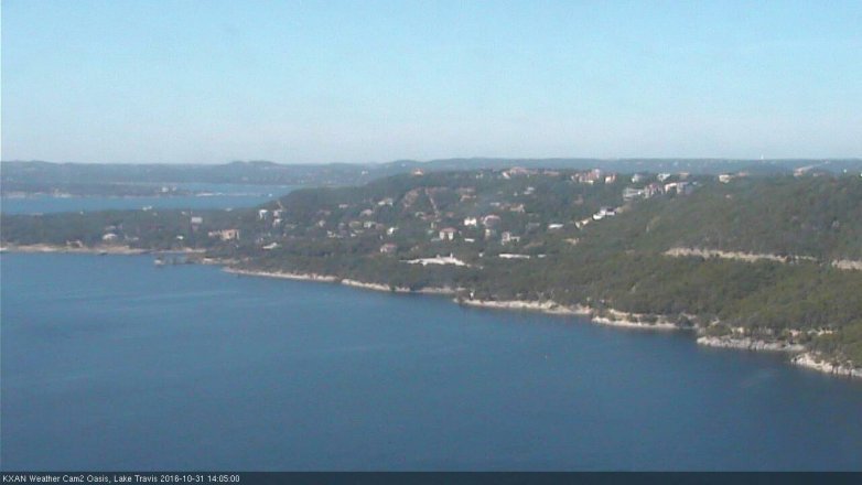 Lake Travis webcam, October 31, 2016 1:25 PM CT