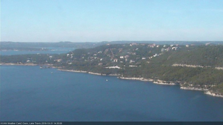 Lake Travis webcam, October 31, 2016 1:35 PM CT