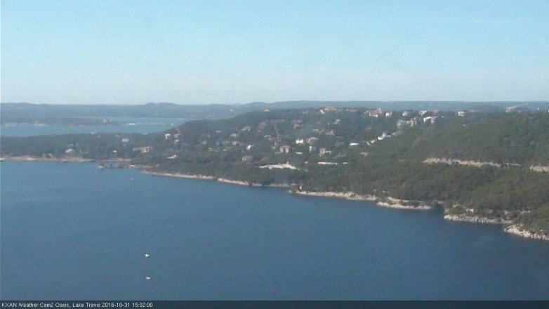 Lake Travis webcam, October 31, 2016 2:15 PM CT