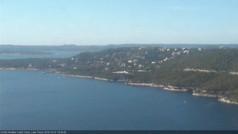 Lake Travis webcam, October 31, 2016 2:55 PM CT